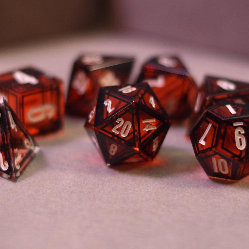 Orange Kaleidoscope Dice Set