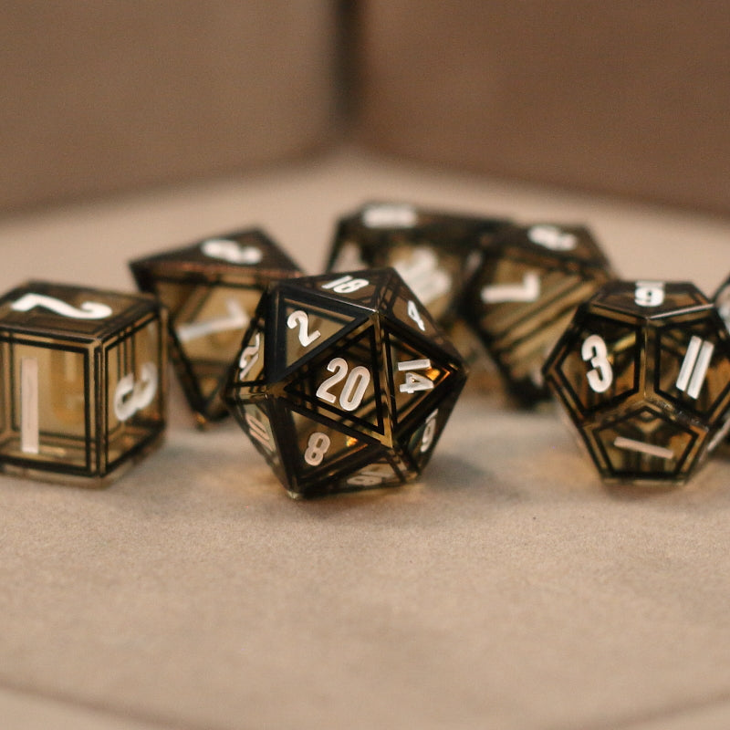 Yellow Kaleidoscope Dice Set